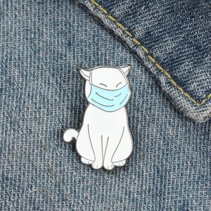 Neko-White Cat with Mask Pin